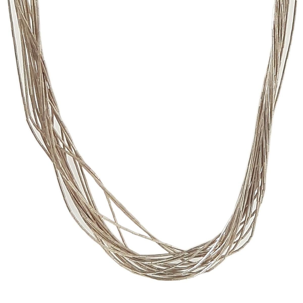 ヴィンテージ シルバー925 ナバホ パイプビーズ 20連 ネックレス 20g / Vintage Sterling Silver Navajo Pipe Beaded 20 Strand Necklace