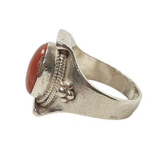 ヴィンテージ シルバー925 コーラル リング 15.5号7g / Vintage Sterling Silver Coral Ring