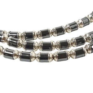 ヴィンテージ メキシカンシルバー925 ヘマタイト 3連ブレスレット 38g / Vintage Mexico Sterling Silver 3 Strand Hematite Bracelet