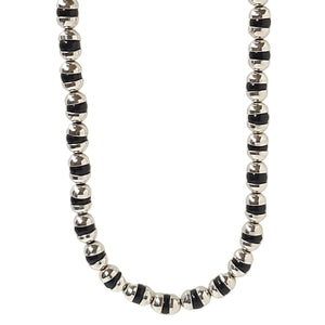 ヴィンテージ メキシカンシルバー925 TAXCO ブラックオニキス シルバービーズ ロングネックレス 62g / Vintage Mexico Sterling Silver Black Onyx Beaded Long Necklace