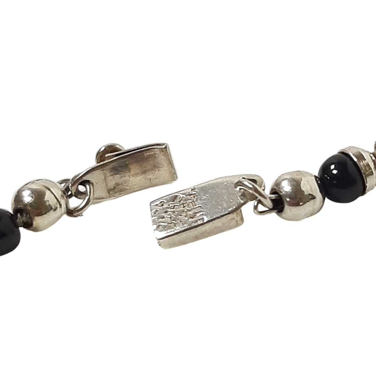 ヴィンテージ メキシカンシルバー925 TAXCO ブラックオニキス シルバービーズ ロングネックレス 62g / Vintage Mexico Sterling Silver Black Onyx Beaded Long Necklace