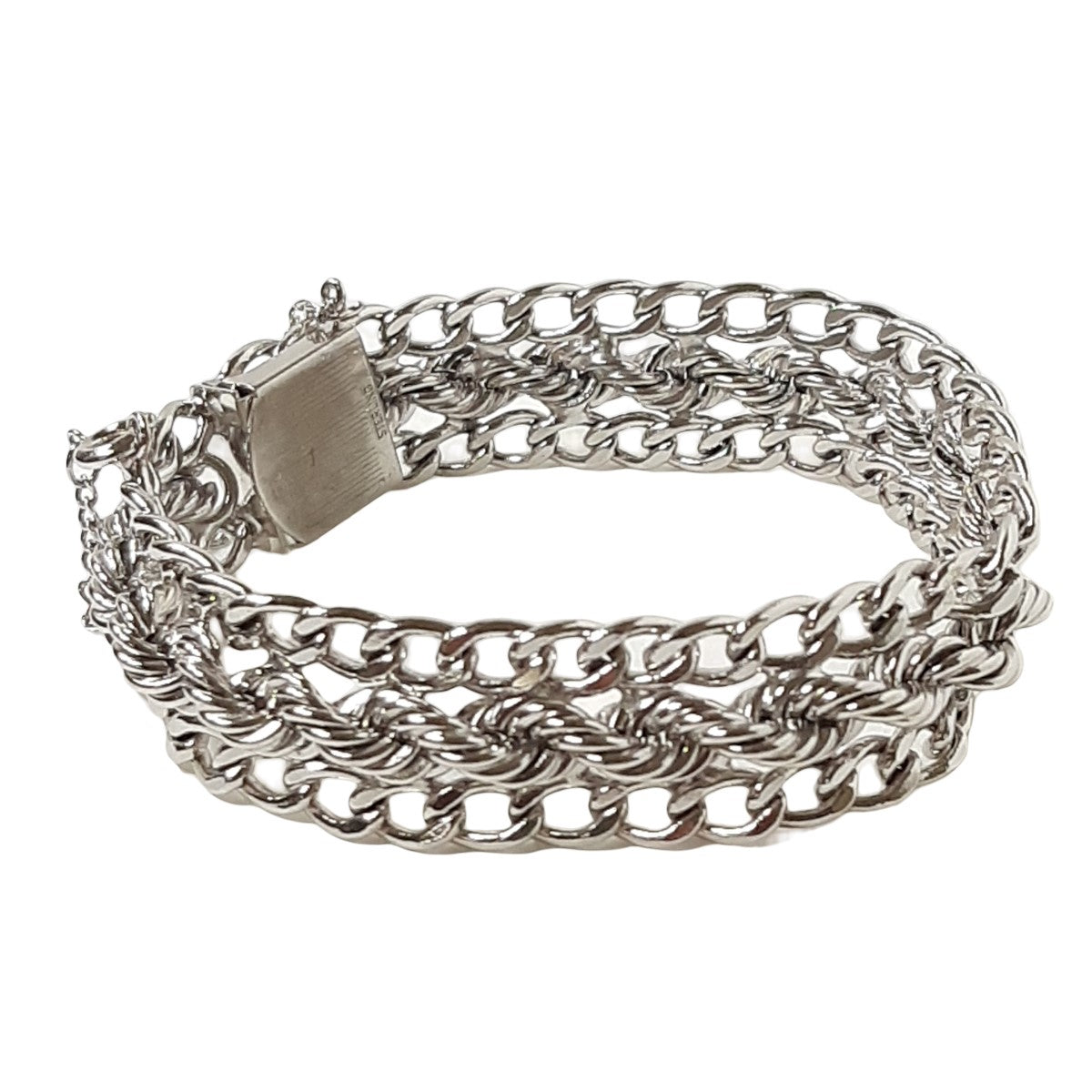 ヴィンテージ シルバー925 カーブ&ロープチェーン ブレスレット 41g / Vintage Sterling Curb & Rope Chain Bracelet