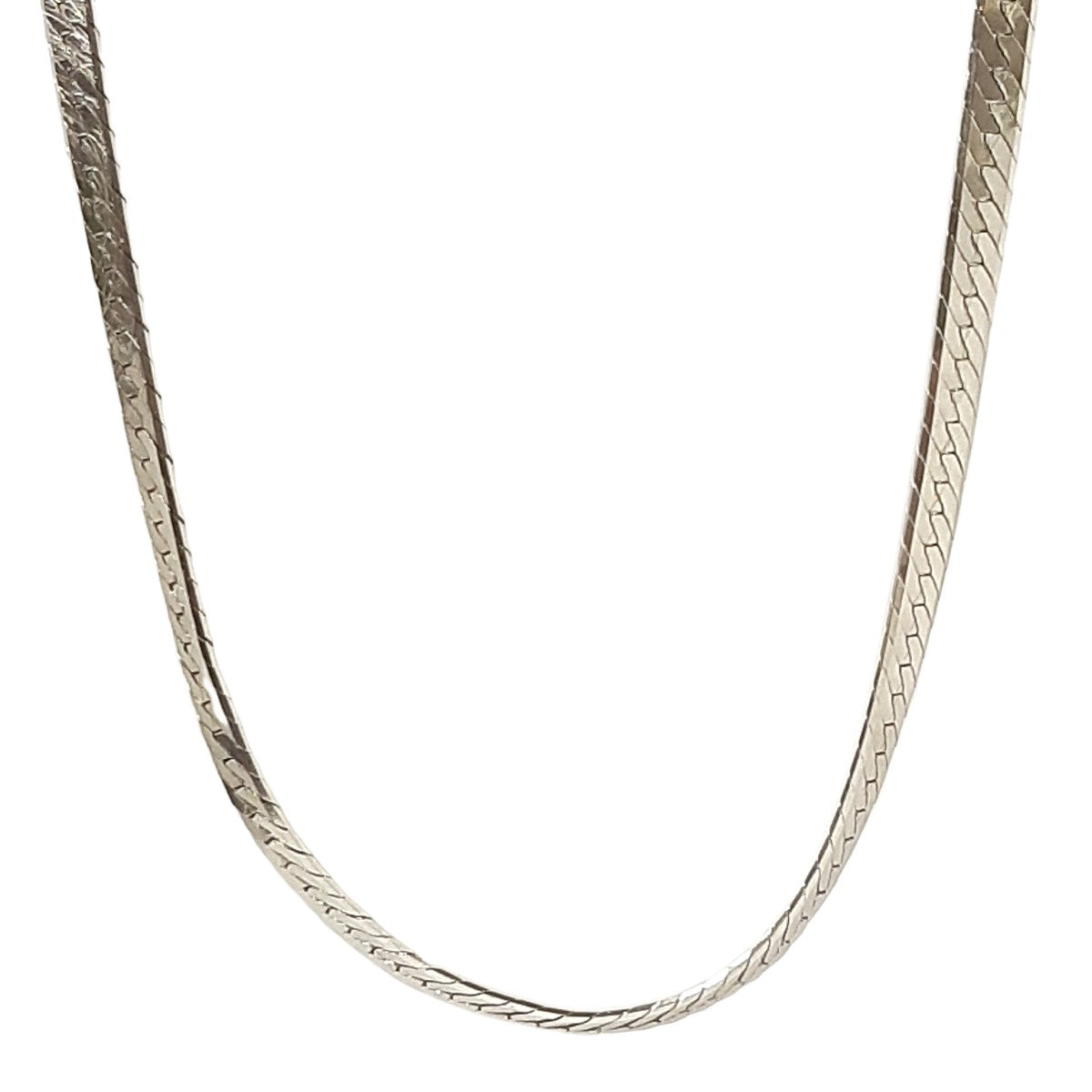 ヴィンテージ イタリアンシルバー925 ヘリンボーンチェーン ネックレス 21g / Vintage Italy Sterling Silver Herringbone Chain Necklace