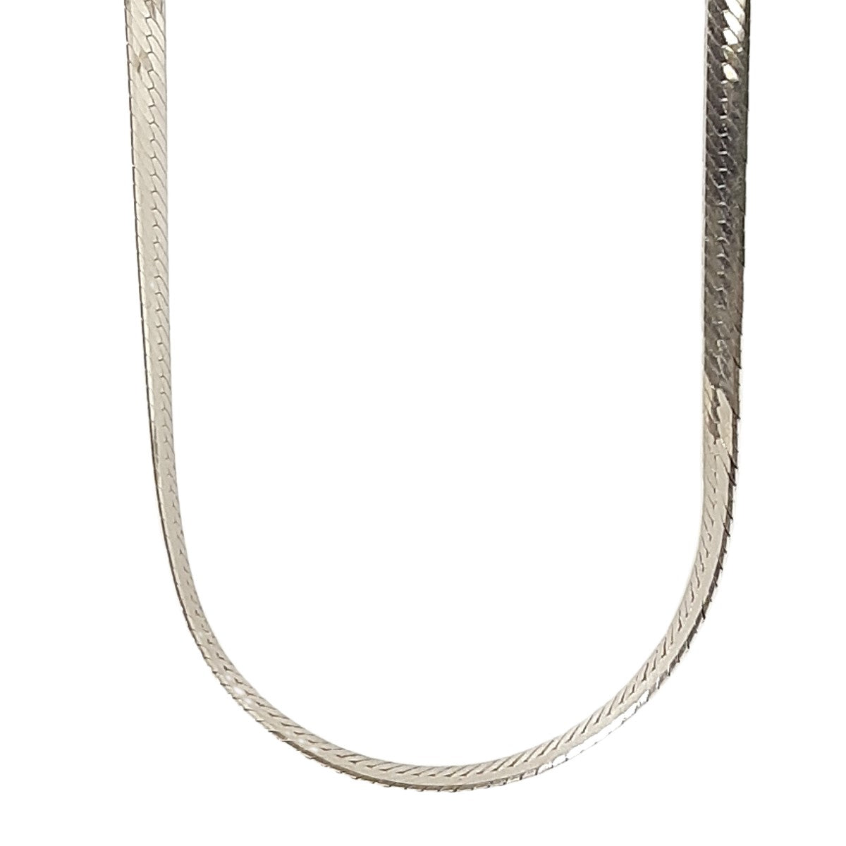 ヴィンテージ イタリアンシルバー925 ヘリンボーンチェーン ネックレス 17g / Vintage Italy Sterling Silver Herringbone Chain Necklace