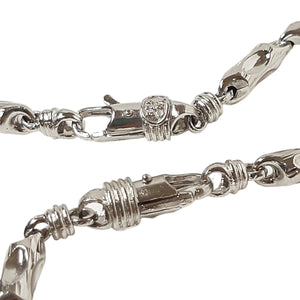 ヴィンテージ シルバー925  2 Way ダイアモンドカット ロングネックレス 44g / Vintage Sterling Silver 2 Way Diamond Cut Link long Necklace
