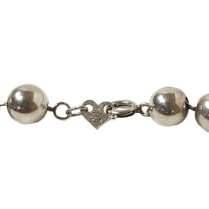 ヴィンテージ イタリアンシルバー925 シルバービーズ ロングネックレス 22g / Vintage Italy Sterling Silver Beaded Long Necklace