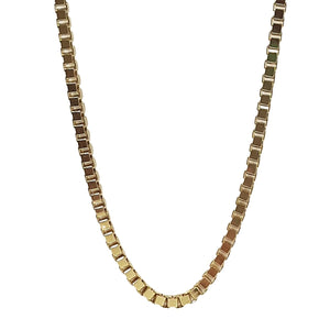 ヴィンテージ イタリアンシルバー925 ゴールド ボックスチェーン ネックレス 33g / Vintage Italy Sterling Silver Gold Box Chain Necklace