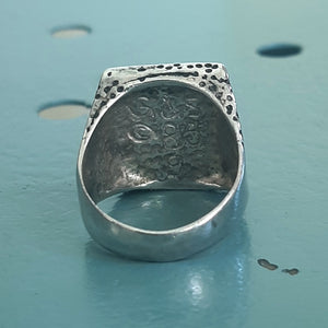 ヴィンテージ シルバー925 クラッシュターコイズ コーラル リング 17号8.7g / Vintage Sterling Silver Crushed Turquoise & Coral Ring