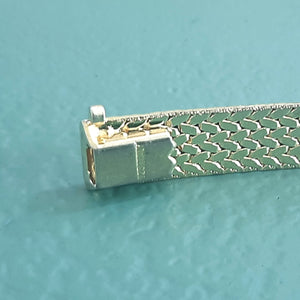 ヴィンテージ イタリアンシルバー925 スネークチェーン ツートン ブレスレット 17g / Vintage Italy Sterling Silver Snake Chain Two Tone Bracelet