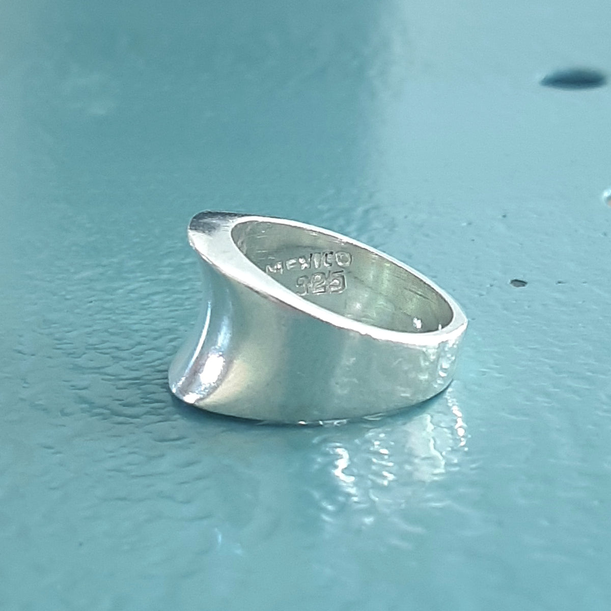ヴィンテージ メキシカンシルバー925 コンケーブ リング 14号8.5g / Vintage Mexico Sterling Silver Concave Ring