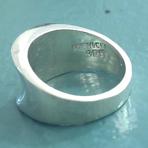 ヴィンテージ メキシカンシルバー925 コンケーブ リング 14号8.5g / Vintage Mexico Sterling Silver Concave Ring