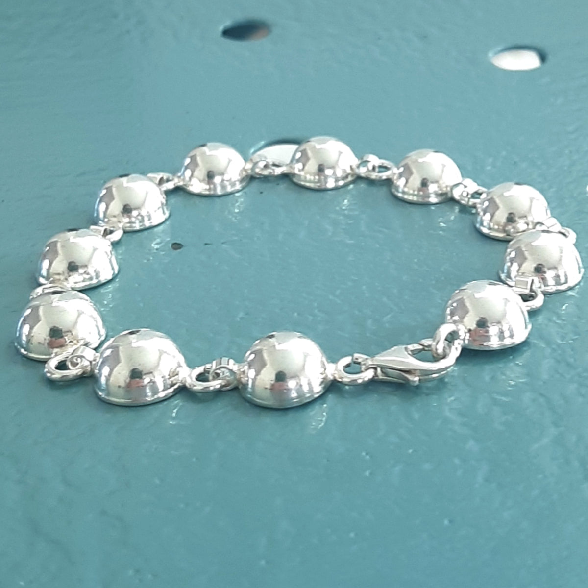 ヴィンテージ イタリアンシルバー925 ドームチェーン ブレスレット 12.5g / Vintage Italy Sterling Silver Dome Chain Bracelet