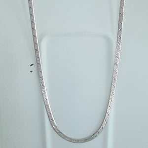 ヴィンテージ イタリアンシルバー925 ヘリンボーンチェーン ロングネックレス 16g / Vintage Italy Sterling Silver Herringbone Chain Long Necklace