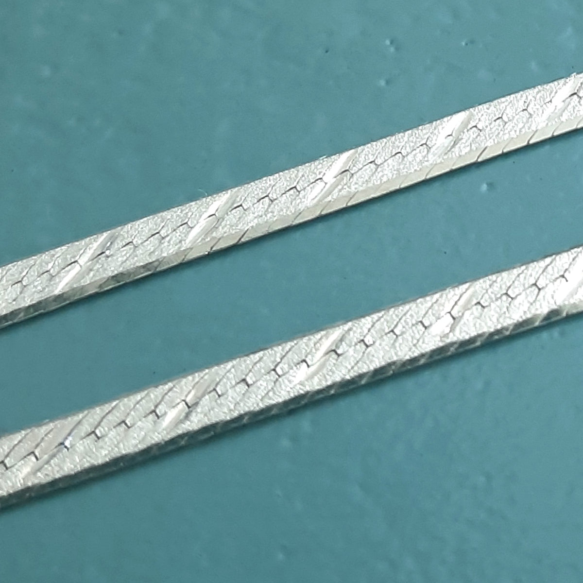 ヴィンテージ イタリアンシルバー925 ヘリンボーンチェーン ロングネックレス 16g / Vintage Italy Sterling Silver Herringbone Chain Long Necklace