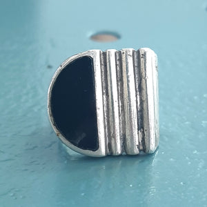 ヴィンテージ メキシカンシルバー925 ブラックオニキス インレイ リング 13号13.3g / Vintage Mexico Sterling Silver Black Onyx Inlay Ring
