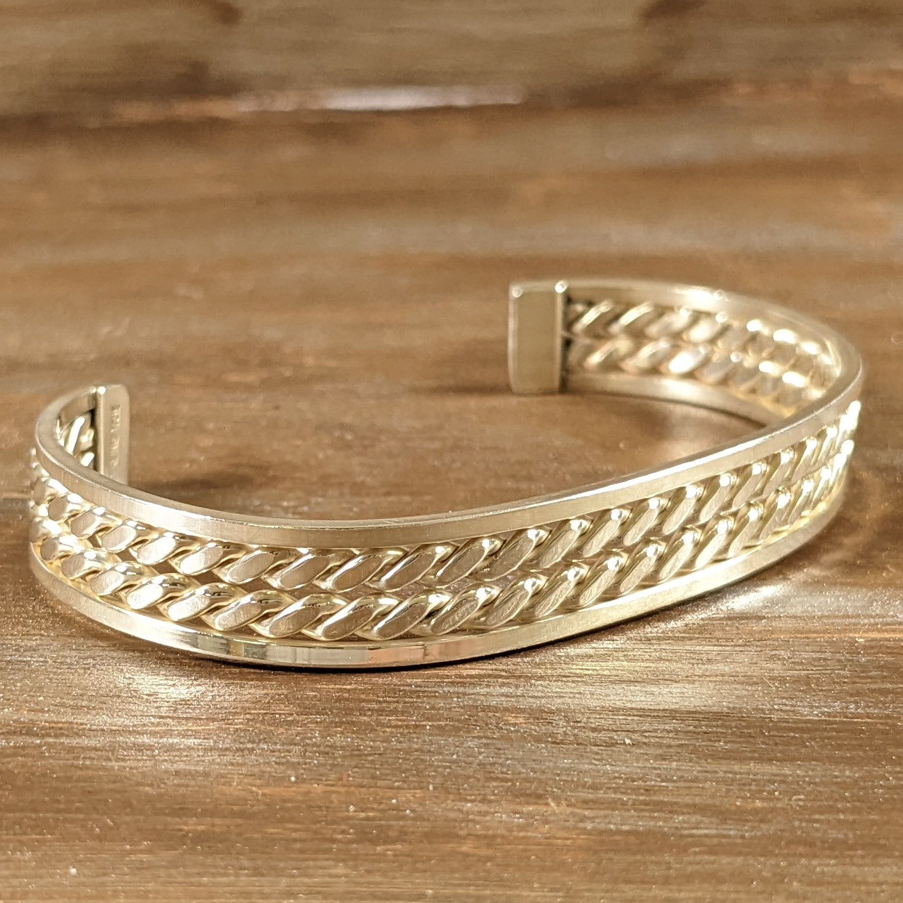 ヴィンテージ シルバー925 ナバホ TAHE ブレイデッド バングル 19g / Vintage Sterling Silver Navajo TAHE Braided Cuff Bracelet