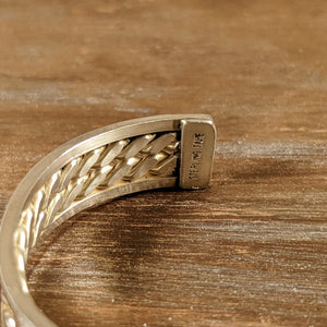 ヴィンテージ シルバー925 ナバホ TAHE ブレイデッド バングル 19g / Vintage Sterling Silver Navajo TAHE Braided Cuff Bracelet