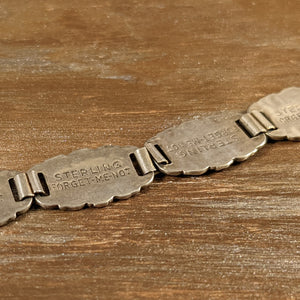 ヴィンテージ シルバー925 WWII 1940年代 FORGET-ME-NOT リンクブレスレット 11g / Vintage Sterling Silver WWII Era 1940's FORGET-ME-NOT Link Bracelet