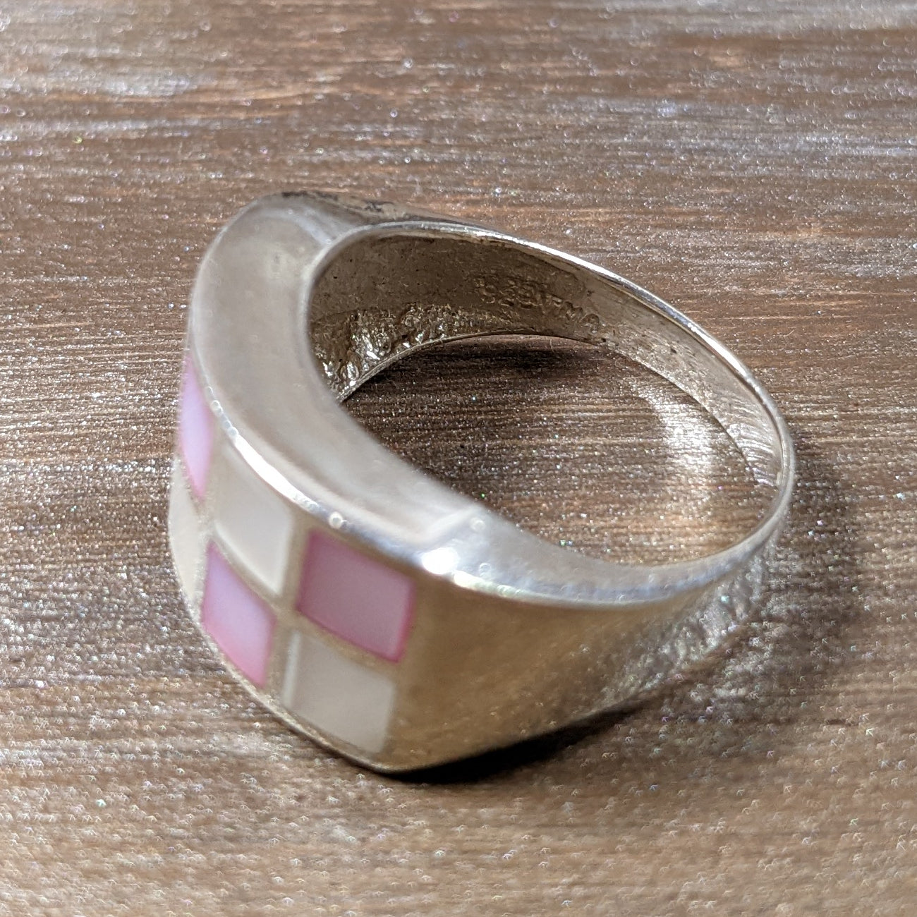 ヴィンテージ シルバー925 マザーオブパール インレイ リング 11.5号3.5g / Vintage Sterling Silver Mother of Pearl Inlay Ring