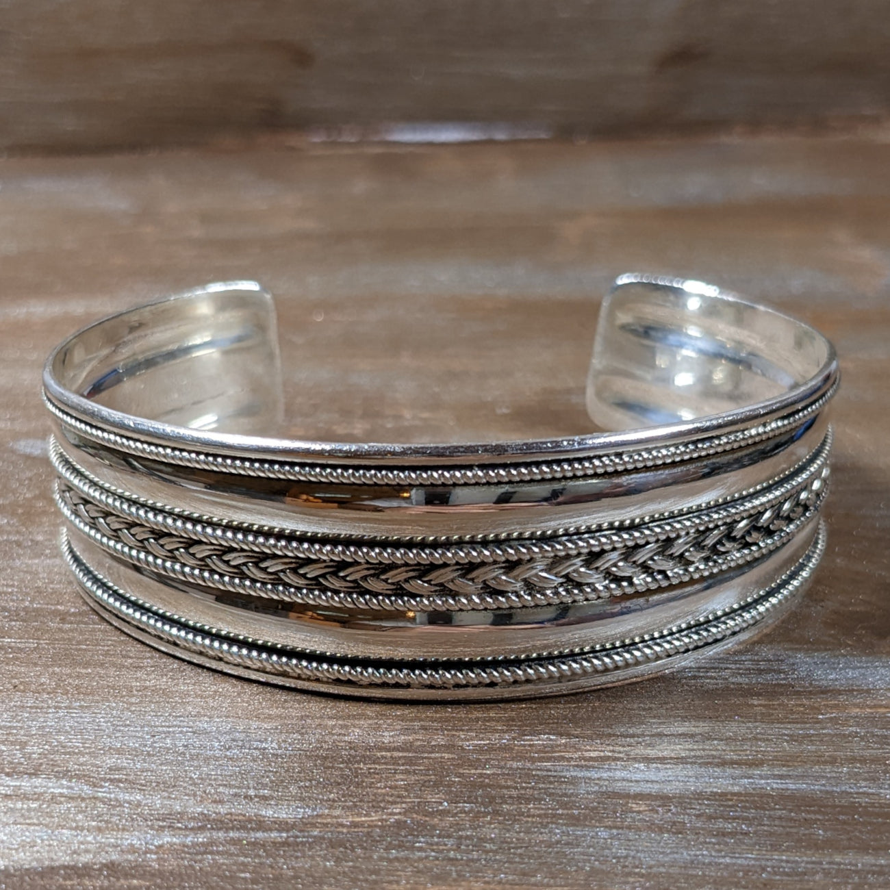 ヴィンテージ シルバー925 ブレイデッド バングル 22g / Vintage Sterling Silver Braided Cuff Bracelet