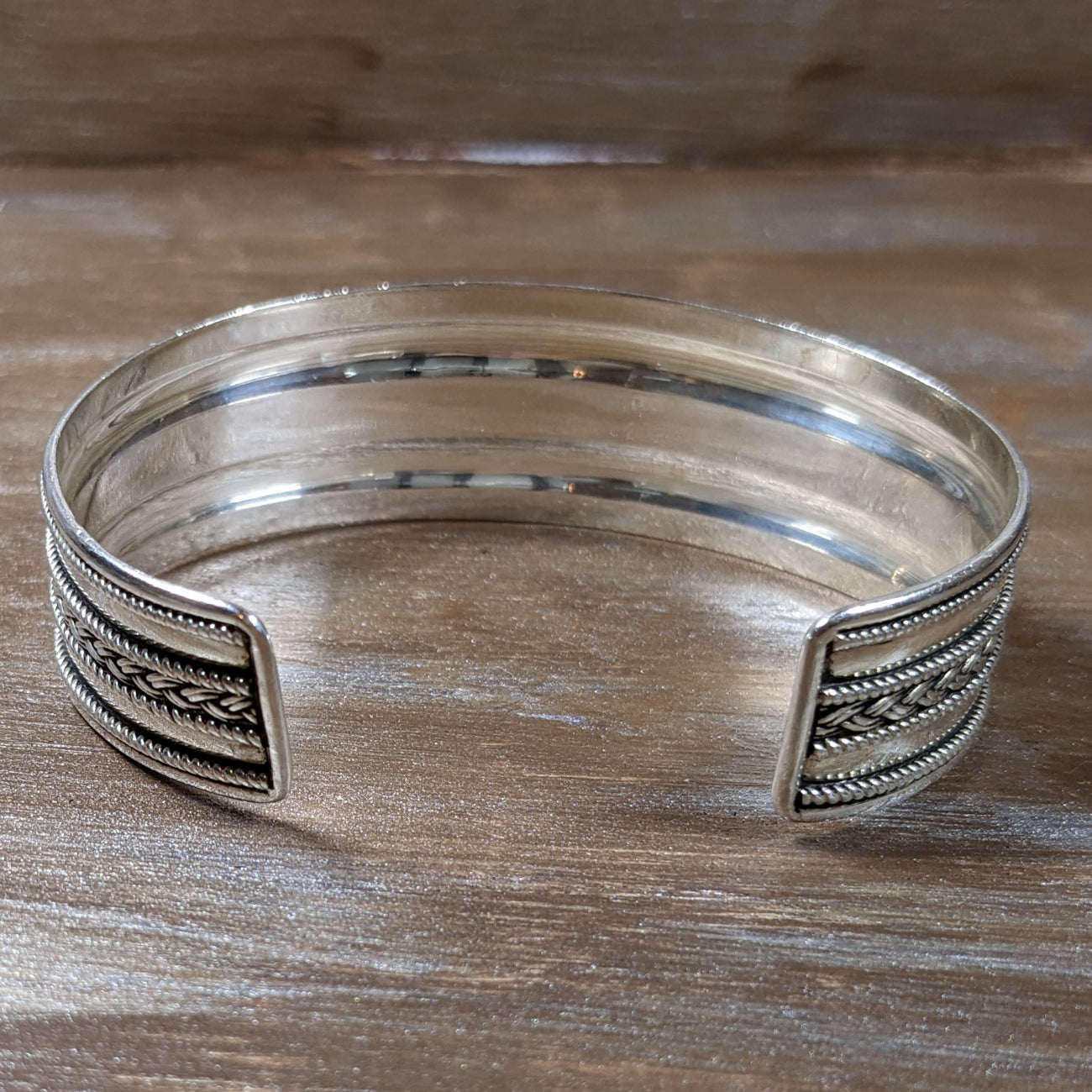 ヴィンテージ シルバー925 ブレイデッド バングル 22g / Vintage Sterling Silver Braided Cuff Bracelet