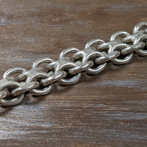 ヴィンテージ シルバー925 ダブルケーブルチェーン トグルブレスレット 85g / Vintage Sterling Silver Double Cable Chain Toggle Bracelet